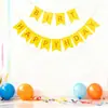 Banderín Dorado Feliz Cumpleaños con Patrón de Cola de Golondrina Decoraciones Colgantes Adecuadas para Decoración de Fiesta