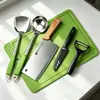 Juego de cuchillo de cocina y tabla de cortar Yangjiang, una combinación de herramientas dos en uno, un juego completo de utensilios de cocina para uso doméstico, que incluye una tabla de cortar y tres herramientas de cocina