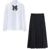 Uniforme JK Verão Feminino Manga Curta Uniforme de Classe Estilo Preppy Uniforme de Estudante de Ensino Fundamental e Ensino Médio Uniforme da Temporada de Formatura Uniforme para Reunião Esportiva Terno
