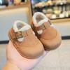Zapatos de algodón antideslizantes de suela blanda con forro polar para otoño e invierno, zapatos coreanos para niños de 1-2-3 años, zapatos para bebés y niñas