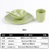 Juego Creativo de Vajilla Estilo Montaña y Campo para Restaurantes de Hot Pot Sopa Ácida YunGuiChuan, Juego de 4 Piezas: Tazón, Plato, Cuchara, Taza