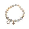 Pulseira de Trevo de Quatro Folhas com Pedra Olho de Gato Artificial para Mulheres 2024 Novo Estilo Pulseira de Trevo de Quatro Folhas Feminina Presente do Dia dos Namorados Chinês para Namorada