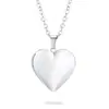Colgante Liso con Forma de Corazón de Acero Inoxidable 316L Que Se Puede Abrir para Guardar Cajas para Fotos de Transferencia Térmica, Joyería de Collar Transfronteriza Europea y Americana para Mujeres
