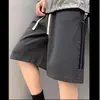 Pantalones Cortos Deportivos de Tres Rayas para Mujer, Estilo Veraniego Delgado de Moda, Pantalones Cortos Casuales Rectos Sueltos de Pierna Ancha para Estudiantes