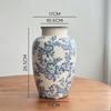 Jarrón de Porcelana Azul y Blanco Adornos para Arreglos Florales Nicho de Alta Gama Jarrón de Cerámica Clásico Chino Recipiente de Cerámica para Flores Estilo Antiguo