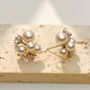 Pendientes de Zirconia Perla de Palomitas de Maíz de Alta Gama, Joyería de Nicho Moderna y Versátil