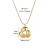 Collar Colgante Anillo Minimalista Europeo y Americano de Cuadros Metálicos y Espirales Chapado en Oro de 18K Diseño de Nicho Acero Inoxidable Al por Mayor