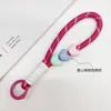 Lanyard de Muñeca Tejido de Corazón de Macaron, Colgante Desmontable Multifuncional para Teléfono Móvil, Llave, Cámara