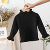 Suéter de cuello alto medio para bebé, suéter de punto suave y encerado para mujer, otoño e invierno, para niña, primavera y otoño, interior fino, grueso, color blanco
