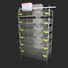 Jaula de Cría de Codornices Tipo H Vertical de 6 Niveles Puede Limpiar Automáticamente Excrementos, Alimentar, Beber y Criar Polluelos de Carne en Jaulas Multinivel