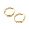 Pendientes de anillo nuevos de celebridad de Internet INS transfronterizos de acero inoxidable chapado en oro de 18 quilates, pendientes geométricos de espiga de trigo, pendientes para mujer, joyería al por mayor