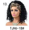 Conjunto de Peruca com Lenço de Cabeça para Mulheres Africanas Estampa de Leopardo Faixa de Cabelo Lenço de Cabeça Peruca Cobertura de Cabeça Peruca Ondulada Profunda Média-Longa Cobertura de Cabeça