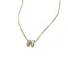 Collar de Letra H de Alta Gama, Cadena de Caja Femenina y Versátil, Estilo K, Lujo Accesible Nicho Cadena para Clavícula de Zirconia y Nácar