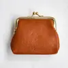 Bolsa de monedas tipo beso coreana para mujer, Mini monedero de cuero suave para llaves, Bolso de clip simple para monedas, Bolsa de almacenamiento portátil, Ligero