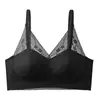 Sujetador strapless de encaje estilo francés para mujeres con poco busto, realzando el busto, previniendo la flacidez y recogiendo los senos laterales, sujetador sexy sin varillas