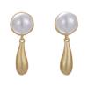 Brincos de Pérola Gota d'Água Estilo Retrô Francês Prata S925 Elegantes Simples Acessíveis Luxo Brincos Elegantes Brincos de Pino