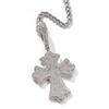 Collar con colgante de cruz simple de 4 ramas personalizado, cobre con incrustaciones de circonita, diamante completo, nuevo creativo transfronterizo, accesorios que combinan con todo