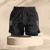 Shorts de Secado Rápido para Hombre Verano Fitness Equipo de Baloncesto Entrenamiento Falsos Shorts de Doble Capa de Dos Piezas Pantalones Deportivos para Correr de Tres Cuartos
