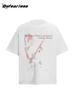 Camiseta de manga corta estilo americano con música rock antigua y desgastada, estilo retro, de verano, holgada, vintage, para parejas, para hombre y mujer.