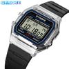 Artículos de Fábrica Synoke Reloj Digital Retro Clásico Cuadrado Pequeño Reloj Deportivo para Estudiantes Diseño Ligero y Delgado En Stock