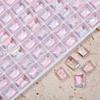 Rhinestones para Unhas de Venda Quente 6*8 Cubo de Açúcar Pequeno Gelo Transparente Fundo Pontiagudo, Rhinestones Retangulares Coloridos Transparente Ângulo Reto para Unhas, Rhinestones de Gelo para Unhas