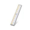 Luz LED inteligente de indução do corpo humano, sem fio, magnética, luz LED para armário, guarda-roupa, barra de luz noturna de indução recarregável por USB