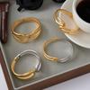 Pulseira Minimalista de Aço Inoxidável com Design de Nicho 18K em Estilo Europeu e Americano, com Linhas Suaves e Abertura de Mola de Camada Dupla