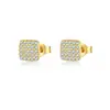 Nuevos Pendientes de Botón Cuadrados Completos de Diamante Plata de Ley S925 2022 Joyería de Banquete Simple para Mujer Estilo INS