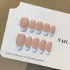 QianfanBlue Férias FrancesasEstilo de Férias SuaveOlho de Gato Boutique Artesanal Wearable Adesivos de Arte para Unhas Unhas Postiças