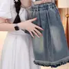 Conjunto de Mezclilla para Niña Otoño Nuevo Moda Estilo Coreano Infantil Chaqueta de Mezclilla y Pantalones de Pierna Ancha Conjunto de Dos Piezas