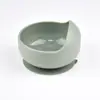 Plato para Comida de Bebé Transfronterizo Tazón Integrado para Comida de Bebé Tazón con Ventosa Tazón de Silicona de Grado Alimenticio Vajilla para Niños Anticaídas