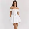 2026 Moda Feminina Transfronteiriça Estilo Francês de Alta Qualidade Estampa Floral com Laço e Renda Ajuste na Cintura Vestido Floral para Mulheres