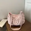 Bolsa dulce floral estilo coreano para mujer 2026, bolso de hombro de gran capacidad, estilo casual y relajado, bolso cruzado plisado tipo dumpling