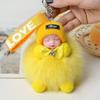 Colgante de Bola de Piel de Zorro Real Lindo Muñeco de Peluche Muñeco Durmiente Accesorios Llavero para Coche Colgante para Bolso DIY