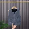 Colete de Pele de Cordeiro Infantil Colete Quente de Outono e Inverno para Bebês Meninos e Meninas Colete Quente Colete para Bebê Estudante Colete