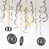 Festa de Aniversário Decorações Espirais Penduradas de PVC com 12 Peças para 30º, 40º, 50º, 60º Aniversário Decoração de Ambiente Pingentes Internos