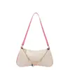 Bolso de Luna Tejido de Paja Bloques de Color Estilo Coreano Bolso de Hombro Único de Mano de Moda Bolso Tejido Elegante para Mujer Estilo Playa Vacaciones Simple Moderno