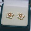 Nova Prata Esterlina S925 Pérola Natural de Água Doce Genuína Joias Brincos Banhados a Ouro 18K Joias de Pérola Zhuji Uma Peça Dropshipping