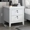 Mesa de Cabeceira de Madeira Maciça Estilo Chinês Não Requer Montagem Cabeceira Quarto Casa Simples Moderna Com Fechadura Armário de Armazenamento para Quarto de Aluguel