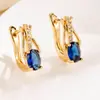 Pendientes cruzados Shein nuevos de cristal color rojo granate ovalado con detalles en dorado champagne para mujer, accesorios de moda elegantes y sencillos