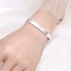 Pulsera de trébol abierta de joyería Yacheng para mujer, chapada en plata de ley 999 con diseño de nicho impreso.