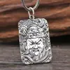 Atacado de fábrica S990 etiqueta de prata personalidade colar masculino pingente Guan Gong Guan Erye Guan Yu colar Cartão Mammon