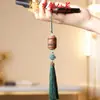 Linterna de Palacio Hueca de Sándalo Verde Colgante de Bolsita Talla en Madera Maciza Estilo Chino Estilo Antiguo Difusor Abrible