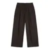 Pantalones Casuales de Marca de Diseñador Desirabelt Modernos Retro Sueltos Plisados Rectos de Gama Alta Modernos para Hombre Sh096