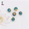 Cuentas Espaciadoras de Loto con Goteo de Aceite Cloisonné de 8 mm, Cuentas de Color Azul Quemado Esmaltado, Cuentas Sueltas Hechas a Mano para Manualidades, Accesorios para Joyería