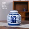 Jingdezhen Jarrón de Porcelana Azul y Blanca Precio Adornos Decorativos para el Hogar Porcelana Antigua Tarro de Té Tarro de Almacenamiento Cerámica Vintage