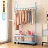 Cabide Dopamine móvel de chão, prateleira de armazenamento economizadora de espaço para quarto de casa, cabide de pé, varal