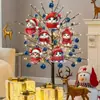 Decoraciones navideñas transfronterizas de gatos, adornos de madera hechos a mano con colgantes de patrón festivo de gato