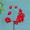 Design Original Novo Feito à Mão Estilo Antigo Fada Flor Rosa Vermelha Permanente Penteado Dinastia Han Acessório de Cabelo Flor Permanente Cheongsam