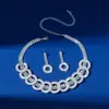 Venta Caliente AliExpress Transfronteriza Moda o Collar de Pedrería Brillante Aretes Traje Mujer Regalo de Boda Joyería de Lujo